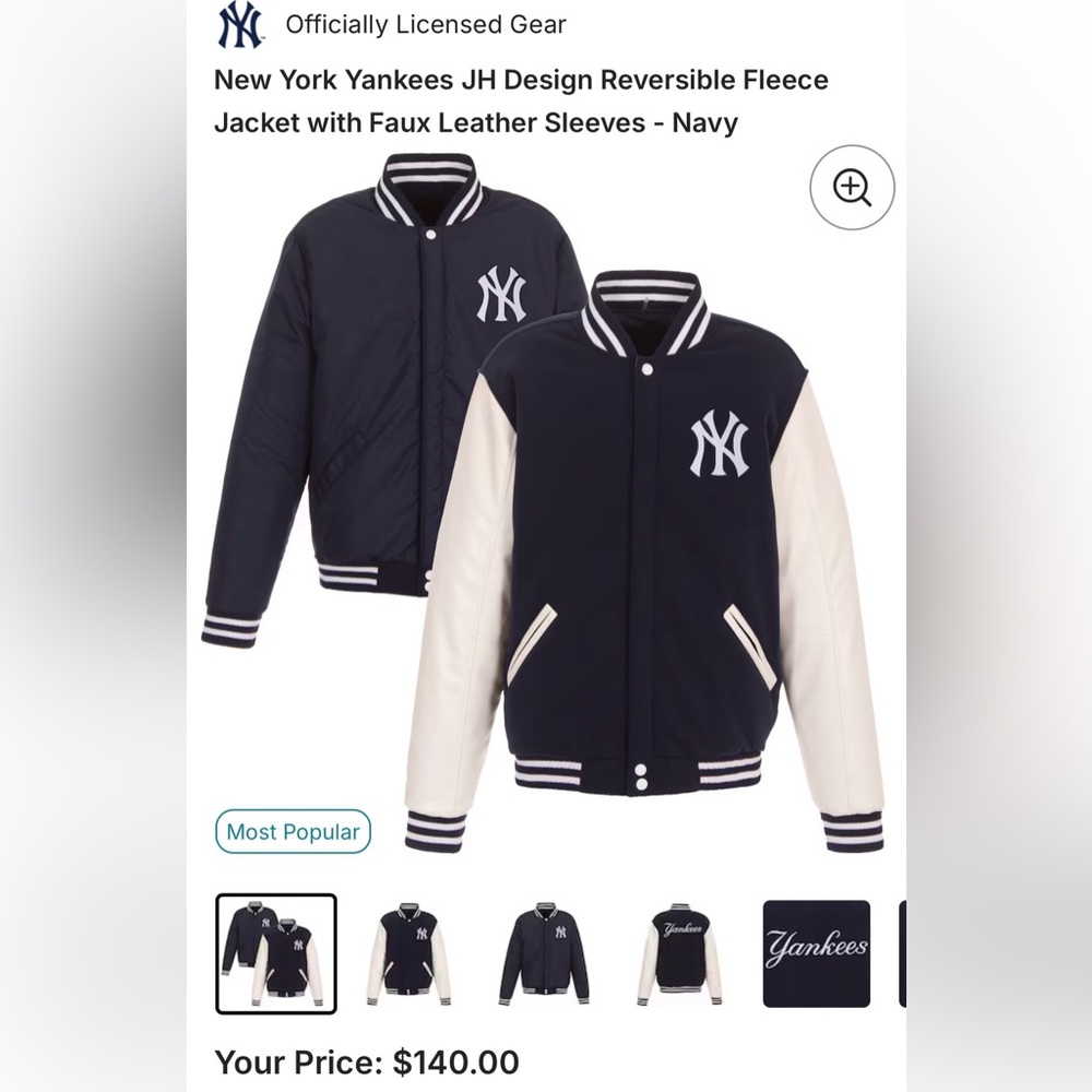 Yankees Reversible Original JH Design Jacket
